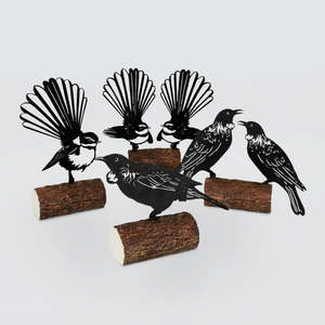 Birds Sitting On Logs Scuplture