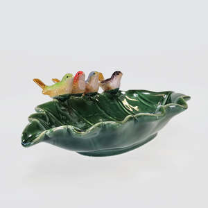 Ceramic Bird Leaf Bowl - 34cm