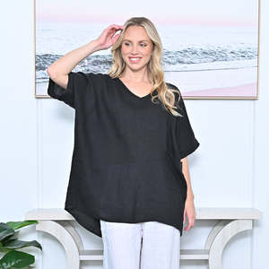 Her: Front Pocket Linen Top