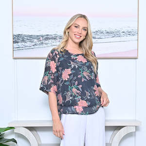 Layered Floral Cotton Top