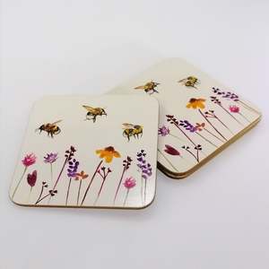 Secret Santa: Busy Bees - Coasters - Set of 4