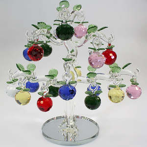 Crystal Decor: 21 Apple Multicolour Glass Apple Tree