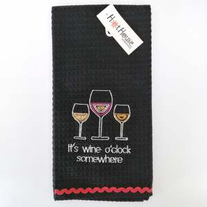 Napkins: Tea Towel - 'Wine O'Clock'