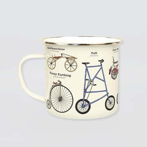 Fun Mugs: Enamel Mug - 'Bikes'