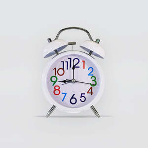Him: White Alarm Clock W/ Coloured Numbers