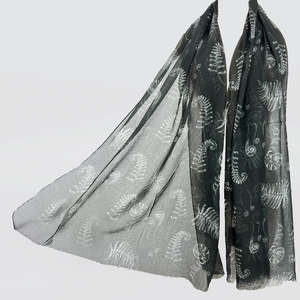 Scarves Bandanas: Black 'Silver Fern' Scarf