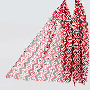 Red & Black 'Maori Weave' Scarf