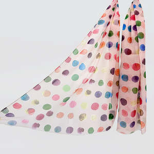Pink Multi-Coloured Spotted Scarf