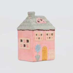 Figurines Sculptures: Cottage Grove -  Village House - Pink