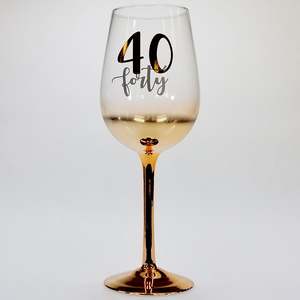Wine Accessories: 40th Birthday Gold Ombre Wine Glass