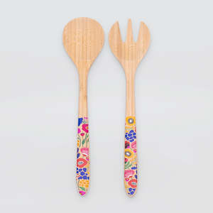 Trays Serveware: Billie - Bamboo Salad Server Set