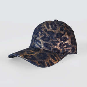 Best Sellers: Blue & Gold Leopard Print Cap