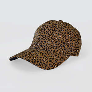 Diamante Leopard Print Caps