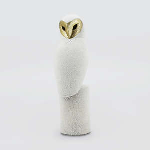 Figurines Sculptures: Resin White & Gold Owl - Decor Statue