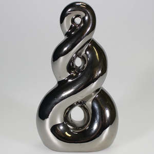 Figurines Sculptures: Ceramic Chrome-look Infinity Twist