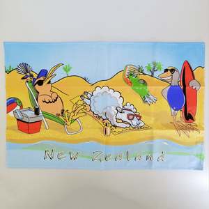 Napkins: Tea Towel - Kiwi Beach Scene