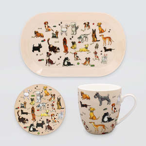 Trays Serveware: Hot Dog - Mug, Coaster & Tray Set