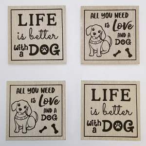 Dogs: Wooden Dog Lover Coasters - Set of 4