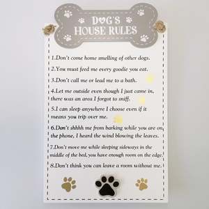 Dogs: Dog's House Rules' Large Plaque Sign