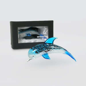 Blue Glass Dolphin - 8cm