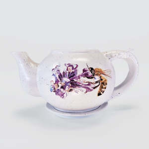 Teapot Planter - Bees & Iris