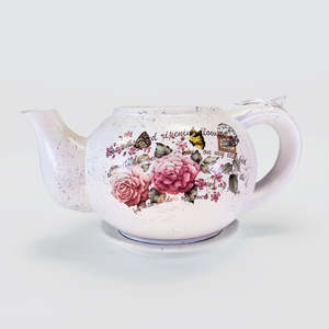 Vases Bowls: Teapot Planter - Bees & Flower