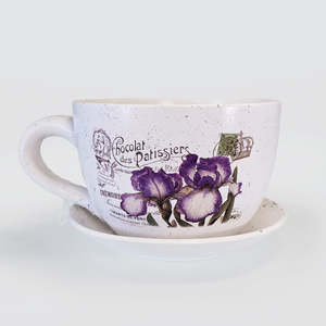 Vases Bowls: Tea Cup Planter - Iris