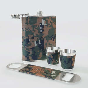 Stainless Hip-Flask Set - Camouflage