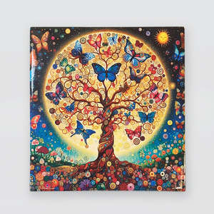 Tree Of Life With Butterflies - Ceramic Trivet