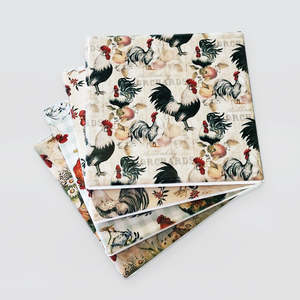 Ceramic Coaster Set/4 - Roosters
