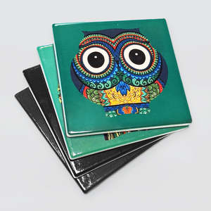 Ceramic Coaster Set/4 - Owls
