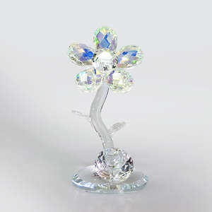 Glassware: Crystal Glass Iridescent Single Flower