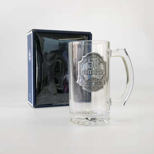 Glassware: Badged 50th Birthday Stein