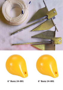 Fishing Net Combo Pack Danforth Collapsible Anchors: 20m 30m 40m Set Net Buoy-Anchor Combo 1.5kg Dan