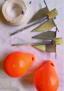 Fishing Net Combo Pack Danforth Collapsible Anchors: 60m Fishing Net Buoy- Anchor 2.5kg Dan Combo