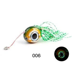 Glowbite Fishing Innovation Catches Fish: Noeby Kabura Glow Green Gold 80 Gram #14 Hooks