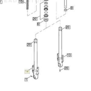 Suspension 1: Harley Davidson - V-Rod Muscle RH Slider Tube (Silver) - 48703-09