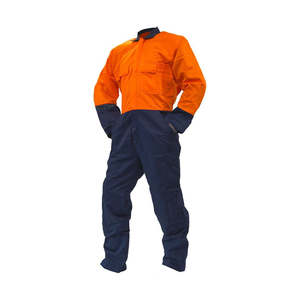 Industrial 300gsm Cotton Overalls, Orange/Navy
