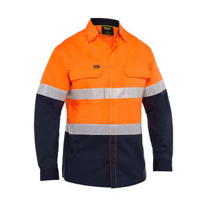 Bisley X Airflow Hi Vis Taped Stretch Ripstop Long Sleeve Shirt