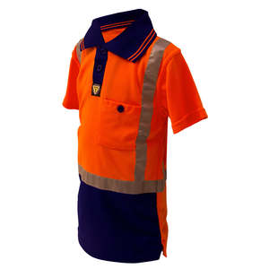Caution Hi Vis Childrens Short Sleeve Polo