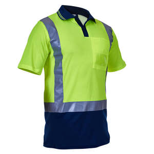Caution Hi Vis Taped Cotton-Backed Polo