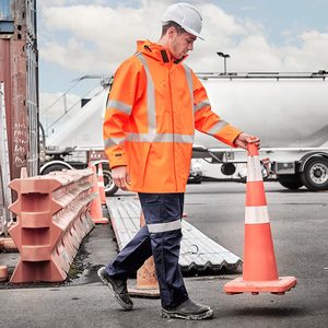 Hi Vis Jackets: Syzmik Hi Vis TTMC-W23 X Back PU Rain Jacket