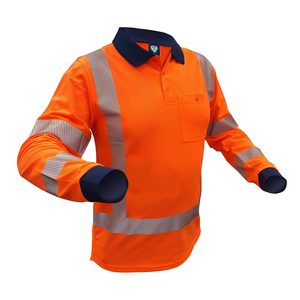 Caution Hi Vis TTMC-W17 X-Back Long Sleeve Polo