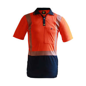 Caution Hi Vis Segmented Taped Micro Fibre Polo