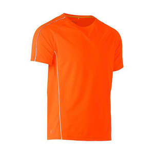 Hi Vis Singlets T Shirts: Bisley Hi Vis Cool Mesh Reflective Piping T-Shirt