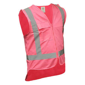 Hi Vis Vests: Caution Pink Day/Night Safety Vest