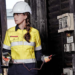 Hi Vis Workshirts: Syzmik Womens FR Closed Front Taped L/S Shirt