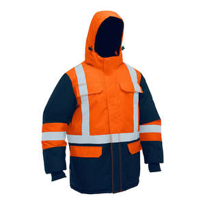 Specialist Protective Clothing: Bisley Hi Vis Taped Hooded Freezer Jacket