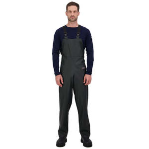 Waterproof Pants Over Trousers: Line 7 Station Bib Trouser V2, Green