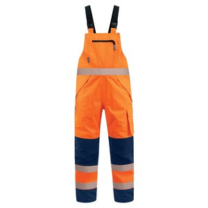 Waterproof Pants Over Trousers: Bison Extreme Bib Overtrouser, Orange/Navy